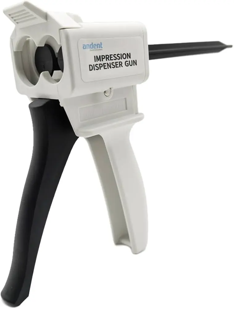 DISPENSING GUN FOR SILLICON IMPRESSION MATERIAL SUTABLE FOR 1:1/1::2 MIXING RATIO